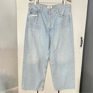Agolde Baggy Light Blue Relaxed High Waisted Jeans Wide-Leg Fit